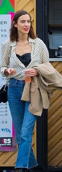 like Alexa Chung with a corduroy blazer 