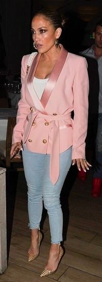 pink balmain blazer