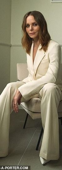 Stella show in a chic white blazer 