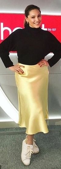 zara yellow silk skirt