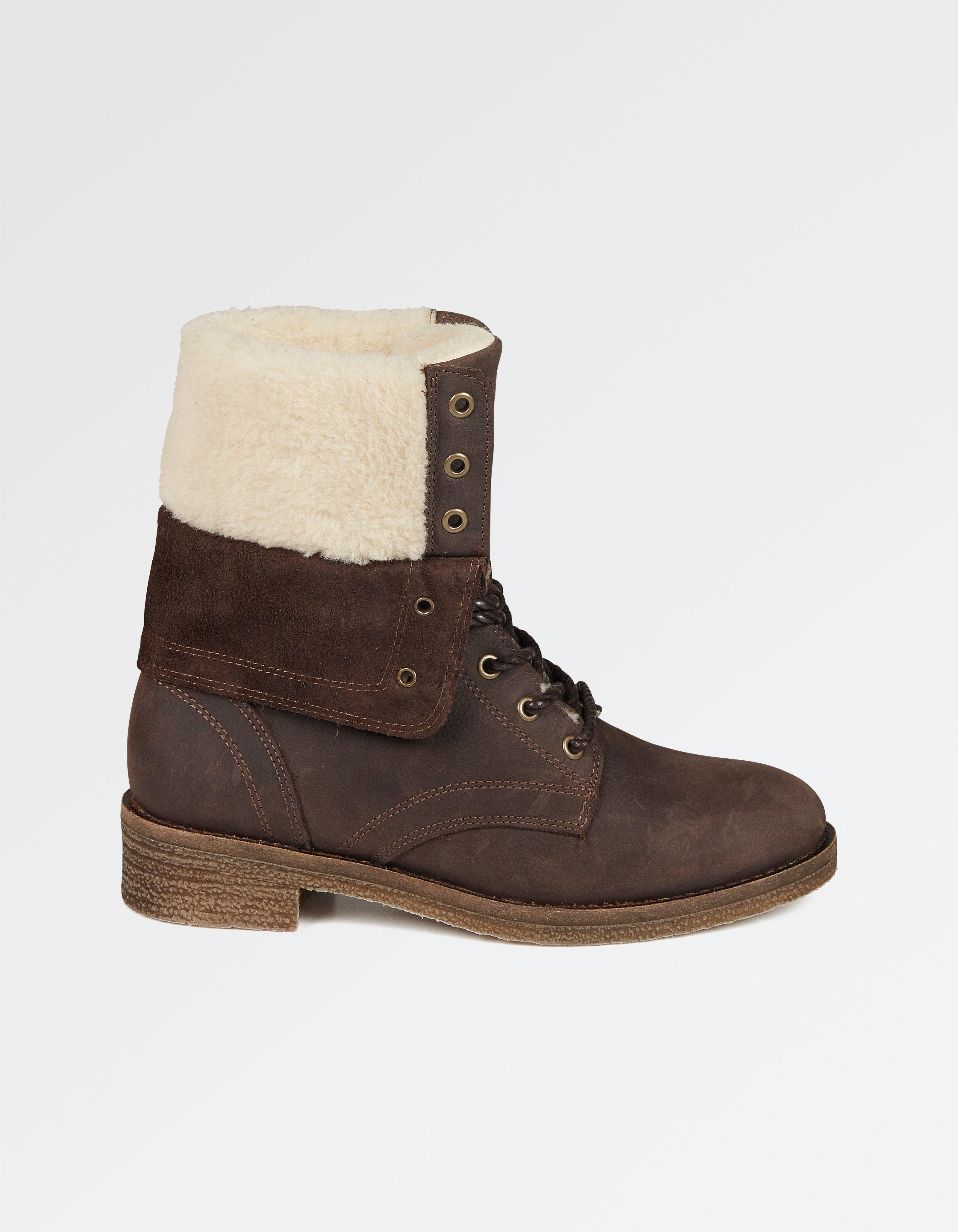 Fat Face Cara Shearling Lace Up Boot 