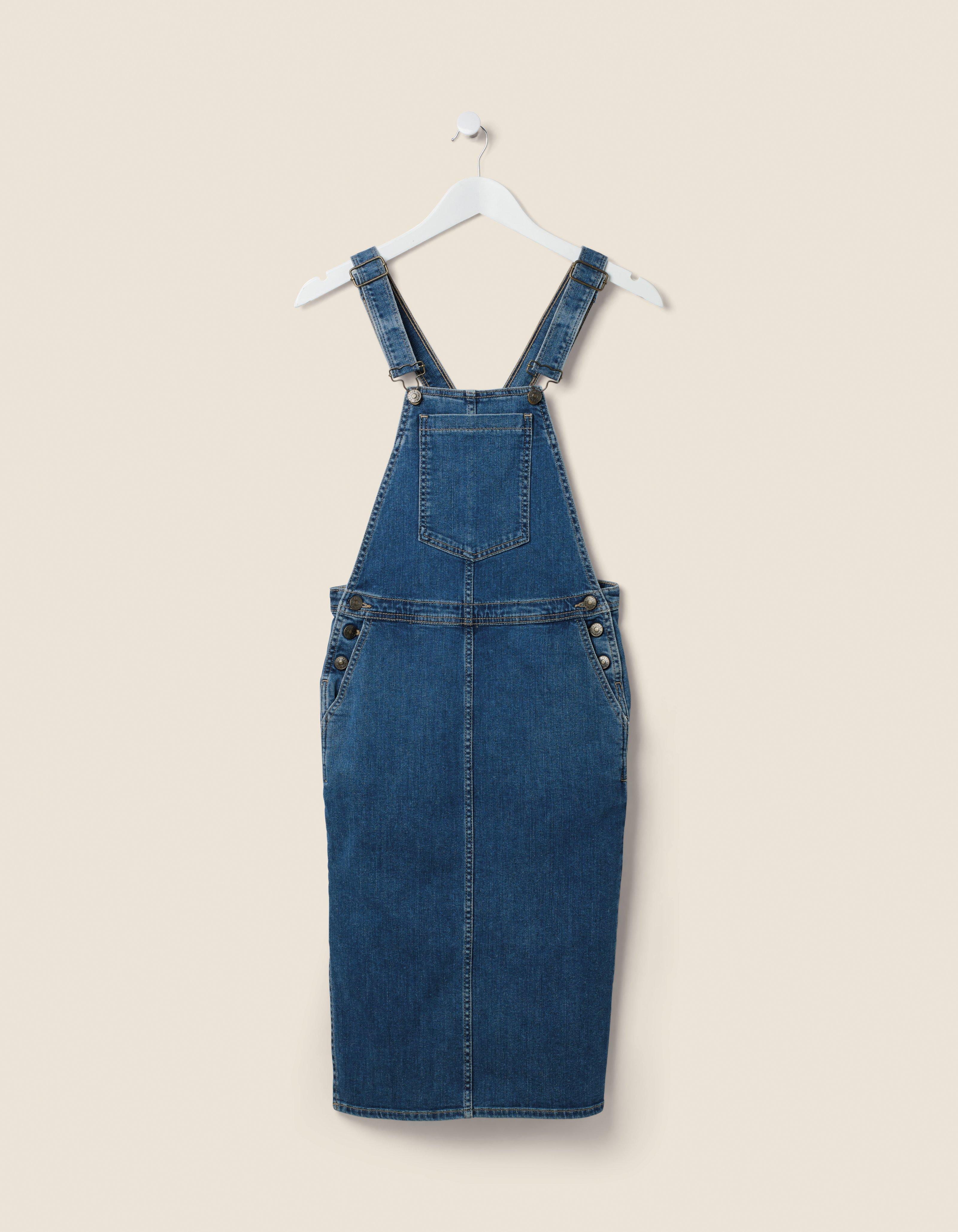 fat face denim pinafore dress