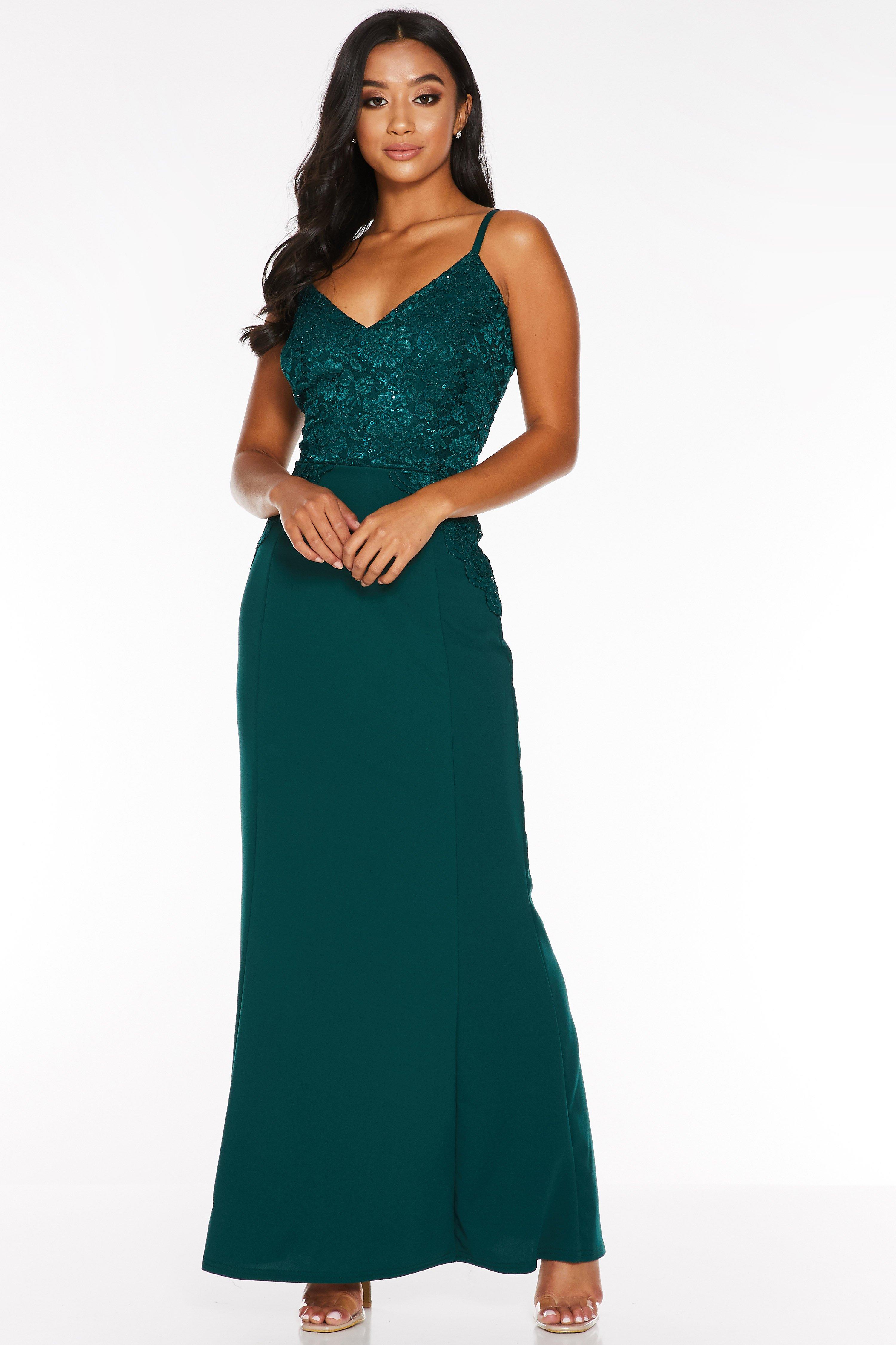 quiz bottle green maxi dress