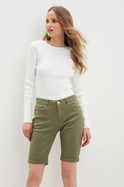 Womens Petite Khaki Denim...