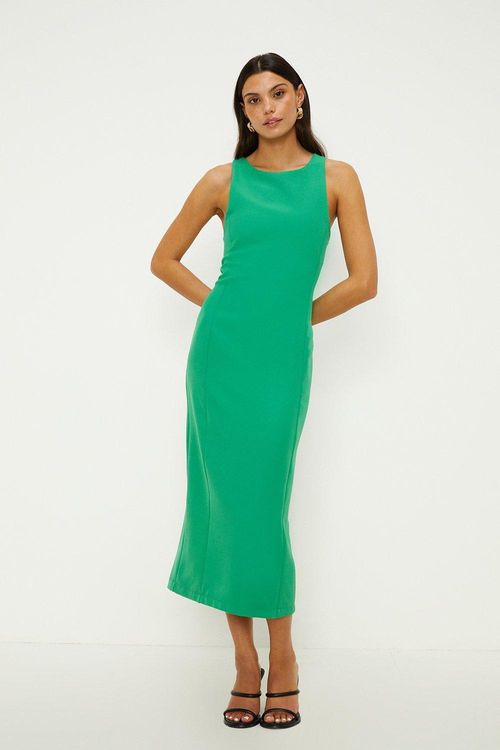 Crepe Tailored Zip Back Midi...