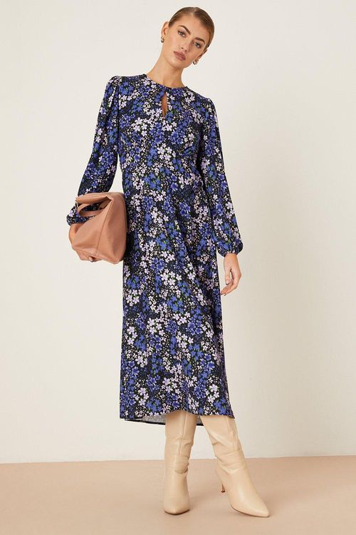 Womens Petite Blue Floral...