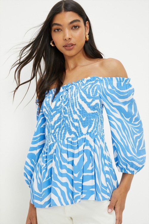 Womens Blue Zebra Print...