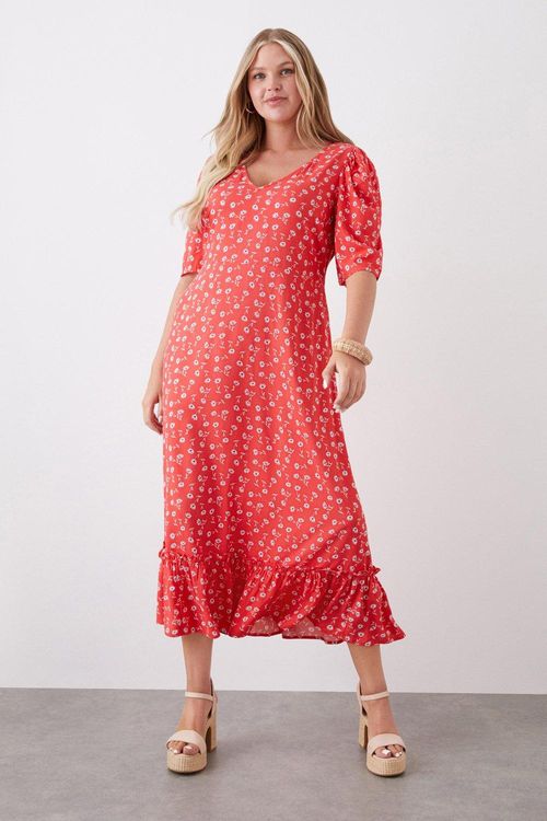 Womens Curve Red Floral...