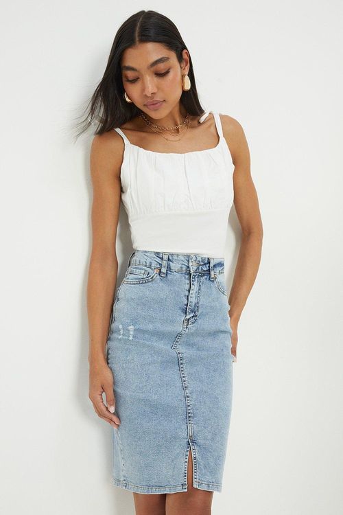 Womens Midi Denim Skirt