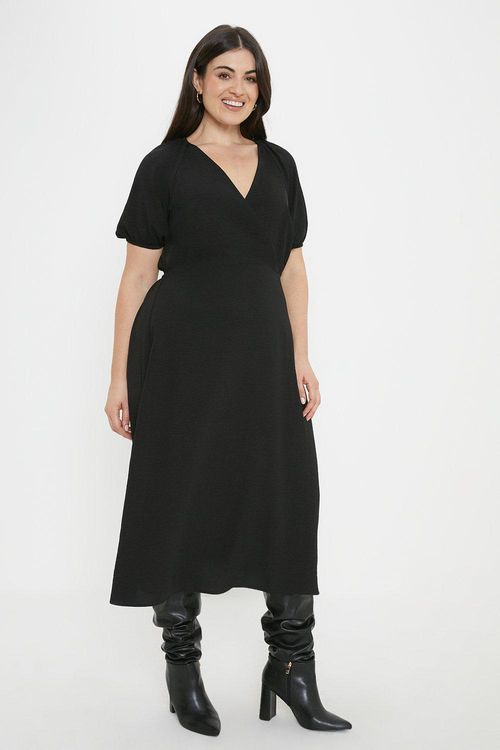 Womens Curve Black Wrap Midi...