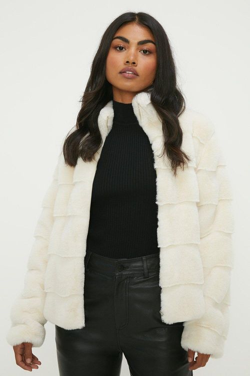 Womens Zip Through Faux Fur...