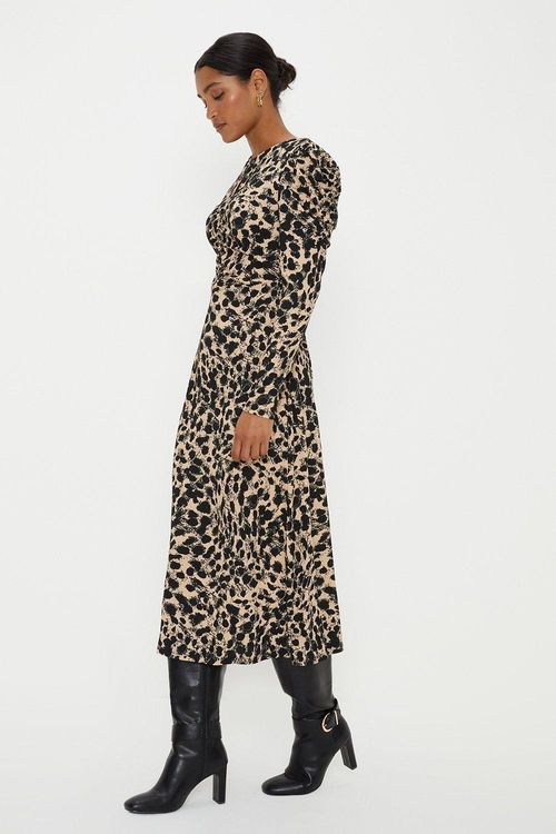 Womens Leopard Keyhole Midi...