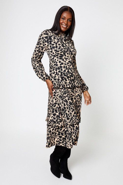 Womens Leopard Tiered Frill...