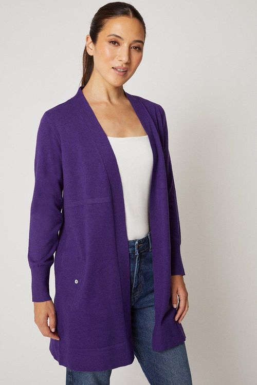 Womens Longline Seam Cardigan