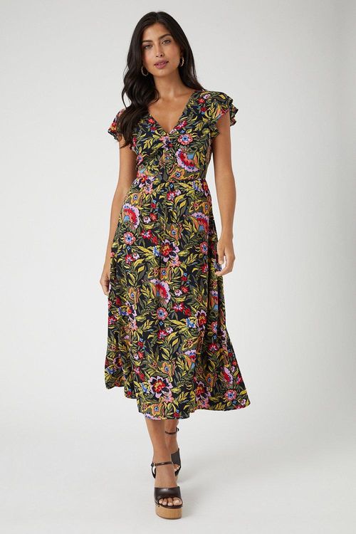 Womens Mosaic Ruched Midi...