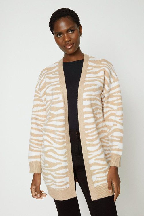 Womens Contrast Print Cardigan