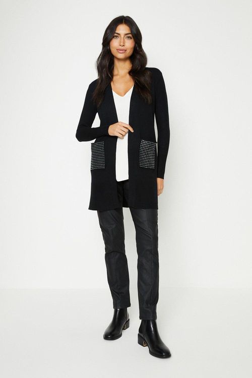 Womens Dimante Pocket Cardigan