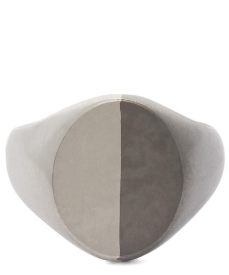 Two-Tone Silver Signet Ring