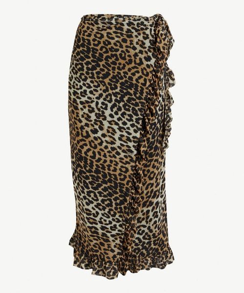 Ganni Leopard Print Mesh...