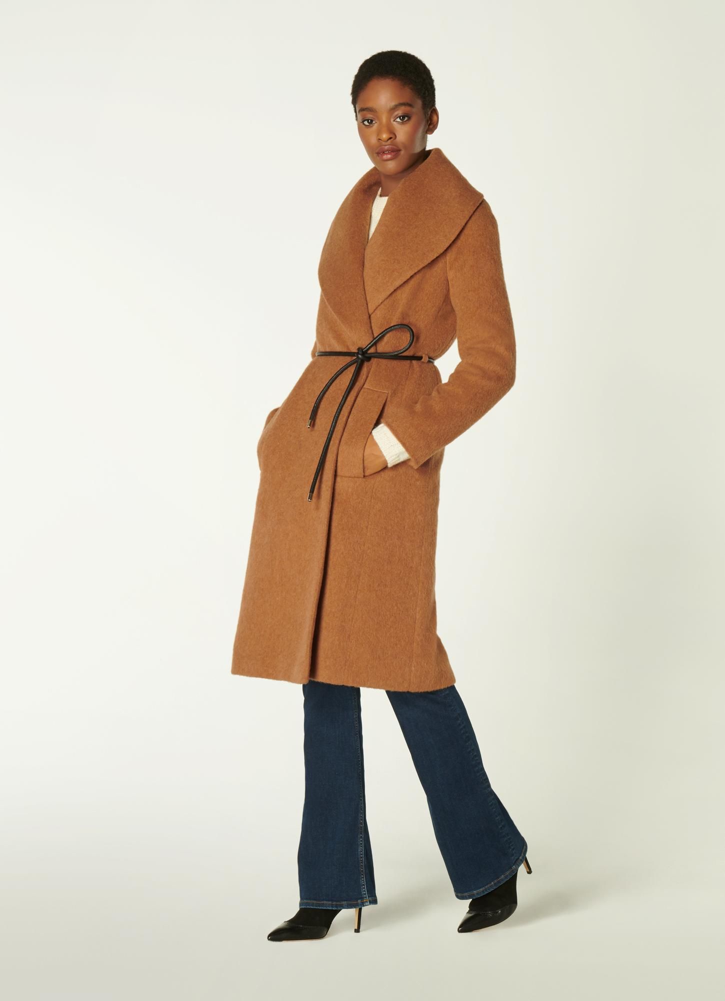 wool shawl collar coat