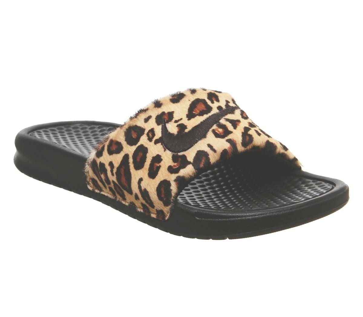 nike benassi leopard