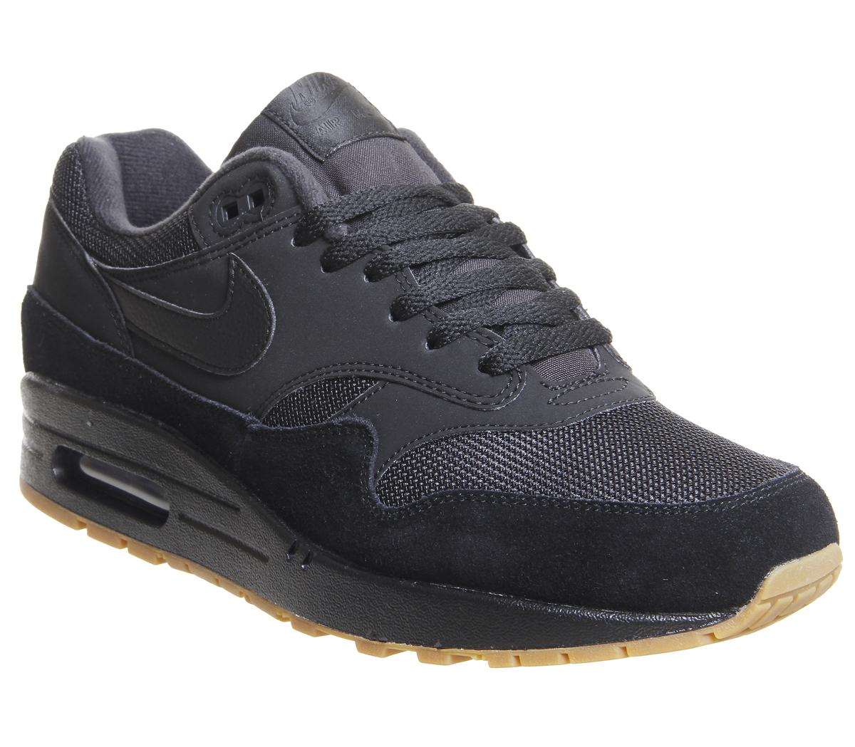 nike air max 1 black leather
