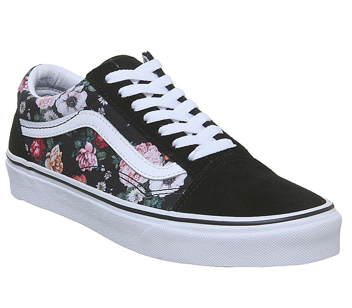 vans old skool garden floral black true white