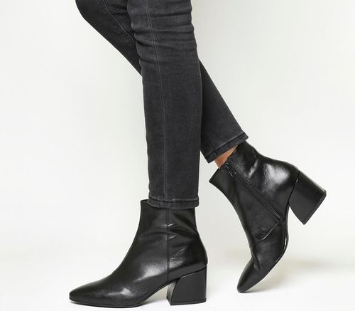 Olivia Block Heel Boot BLACK LEATHER | | The Oracle