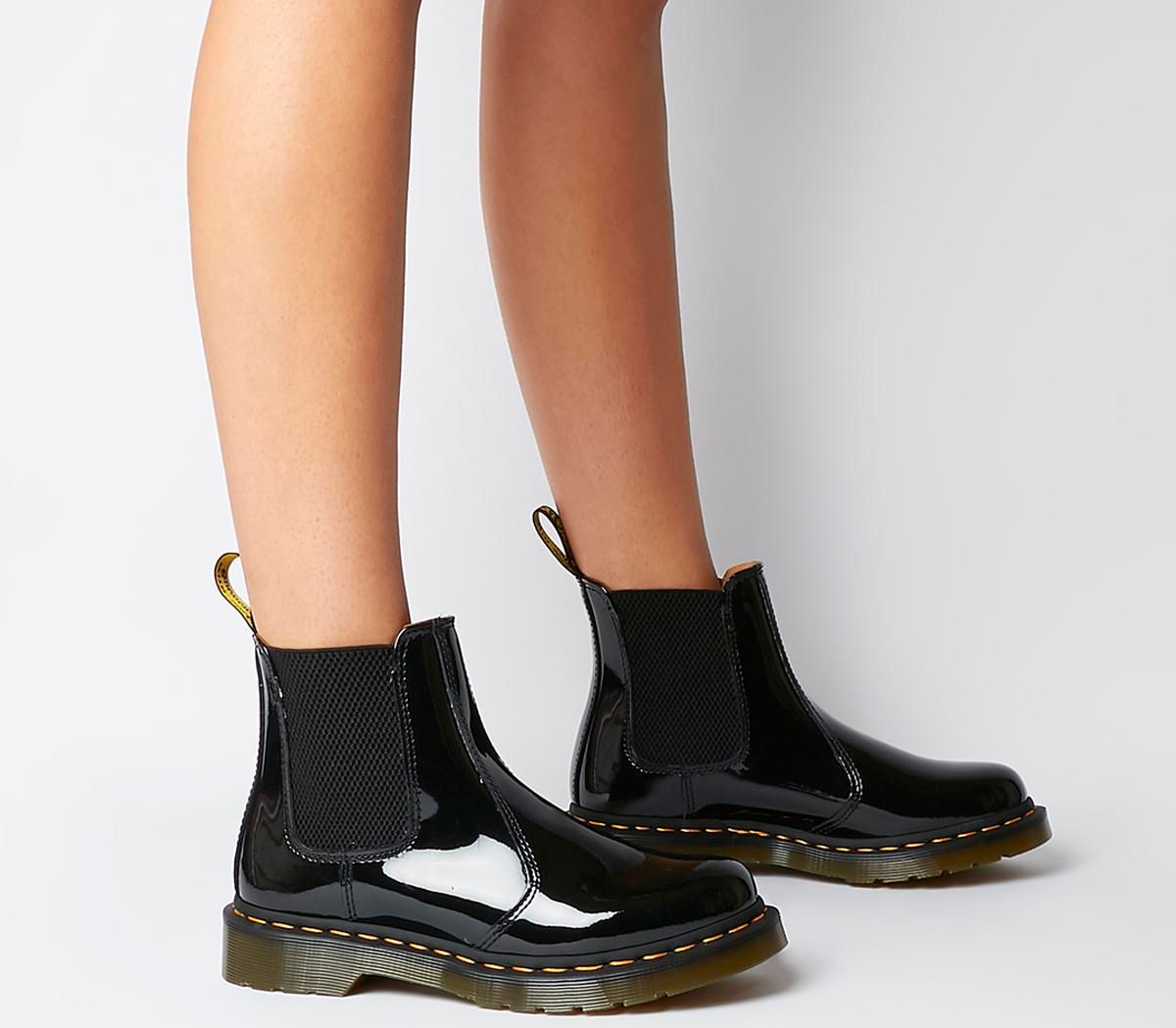 dr martens banzai chelsea boots black patent