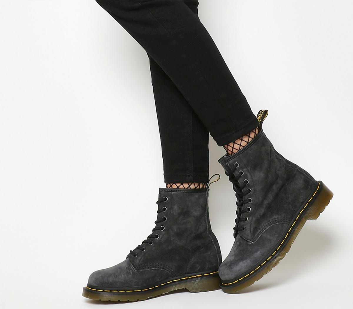 doc martens grey suede boots