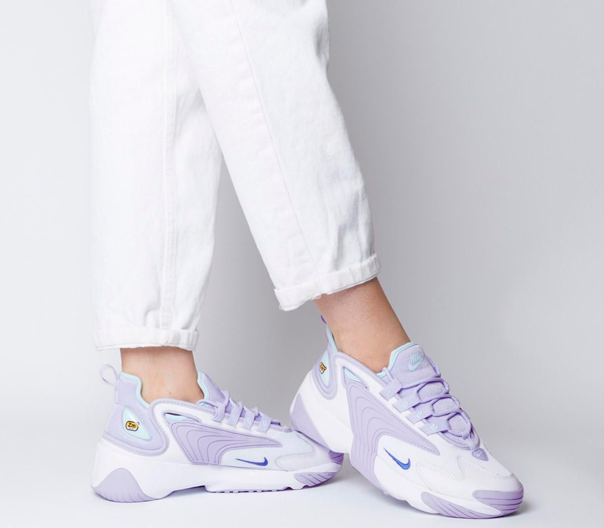 nike zoom purple and white