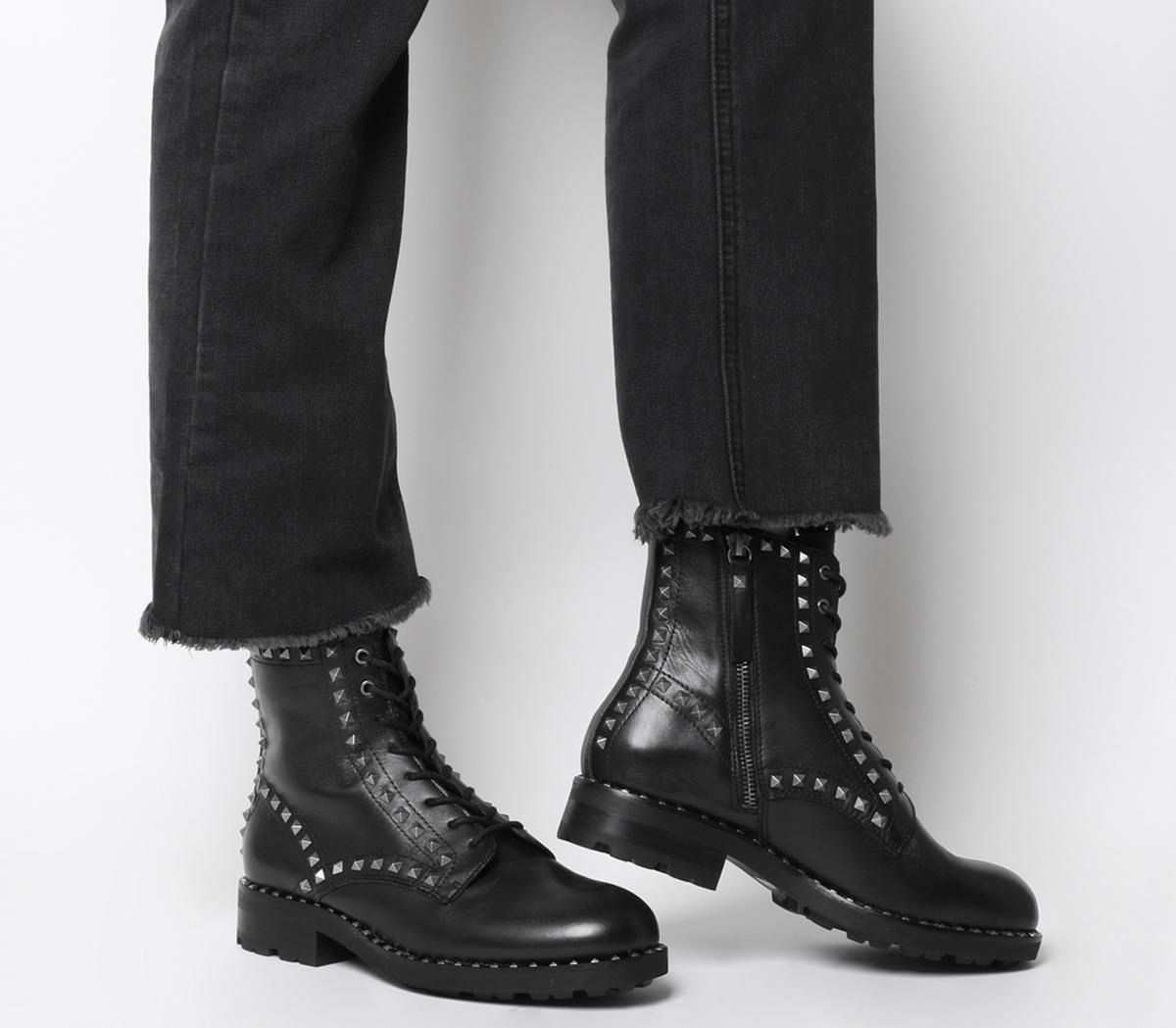 Ash Wolf Stud Boot BLACK SILVER 