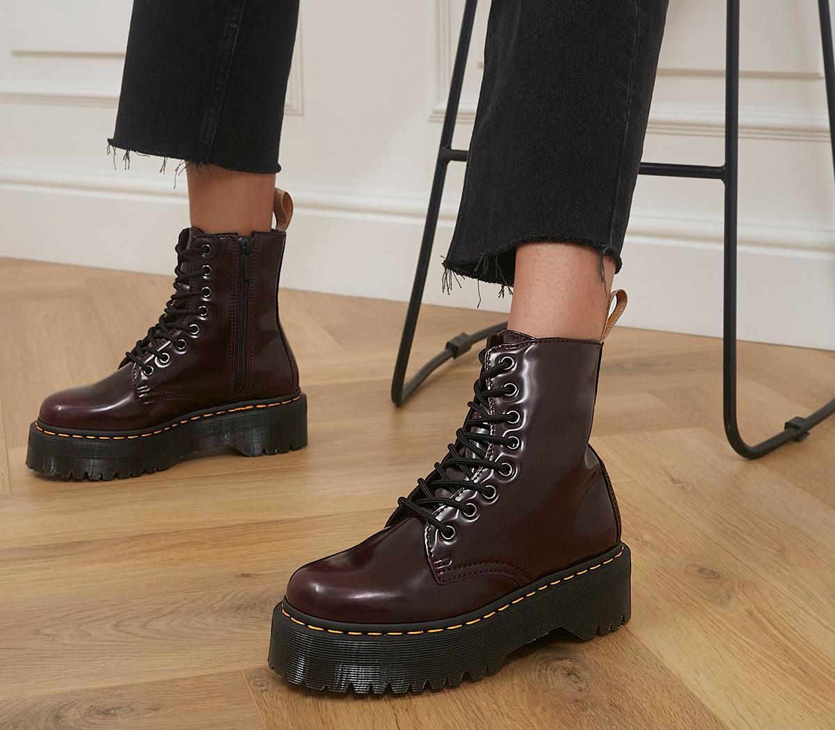 Dr. Martens V Jadon 8 Eye Boot CHERRY RED | Compare | One New Change
