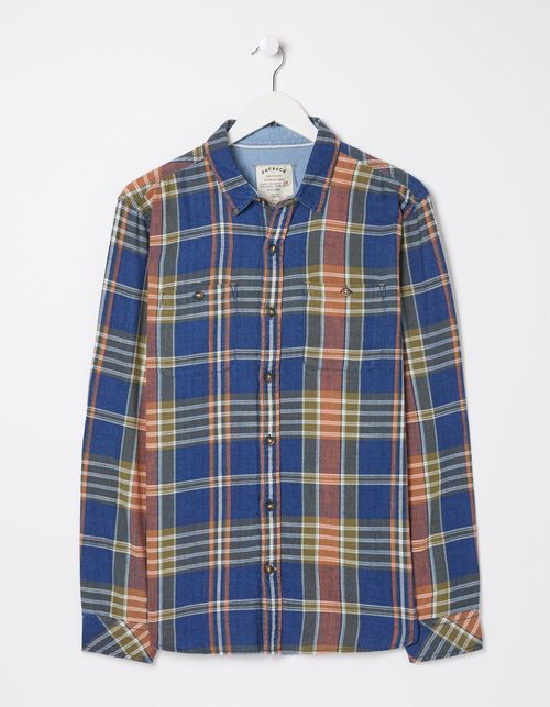 Mens Waddon Indigo Check Shirt