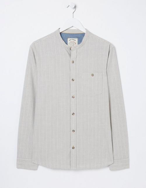 Mens Stripe Grandad Shirt