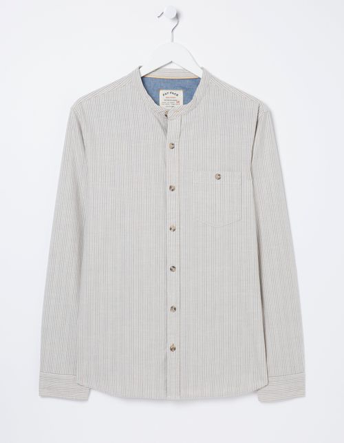 Mens Stripe Grandad Shirt