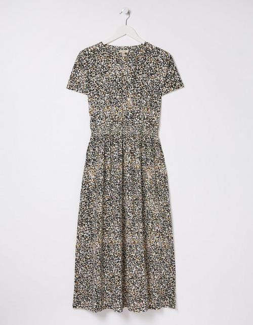 Navi Dappled Spot Jersey Dress