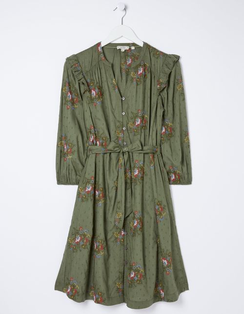 Bernie Embroidered Shirt Dress