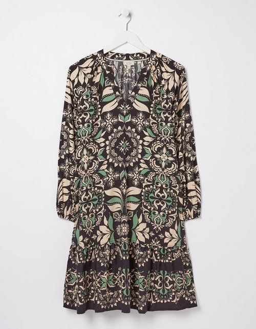 Amy Mosaic Leaf Tunic Dress