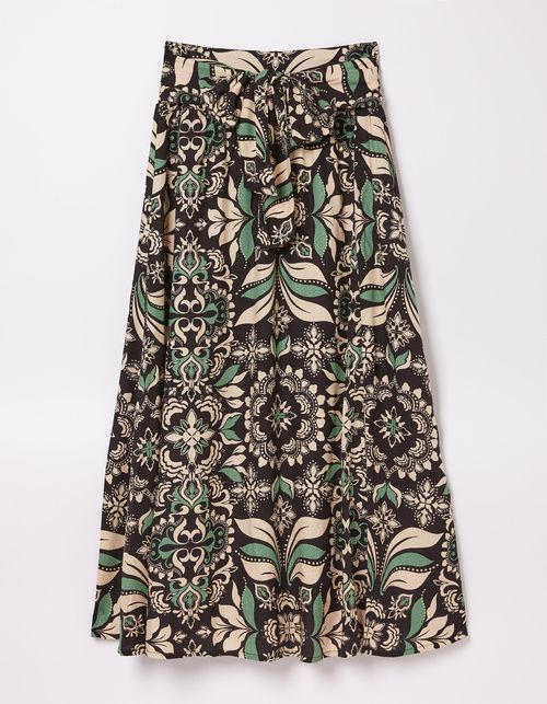 Sascha Mosaic Leaf Midi Skirt