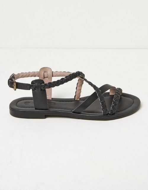 Daphne Leather Braided Sandals