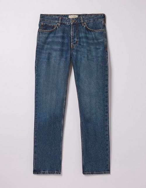 Mens Straight Mid Wash Jeans