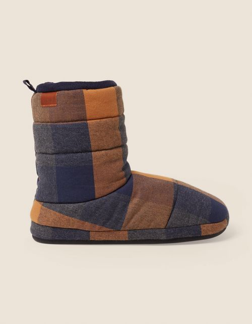 Mens Logan Check Slipper Boots