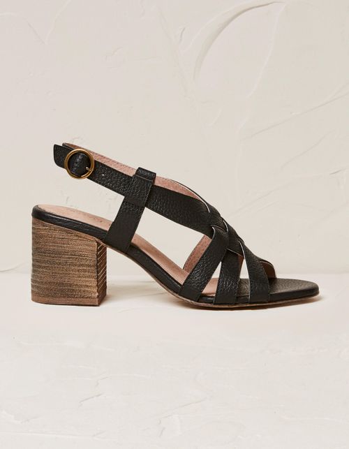 Emma Leather Block Heel Sandal