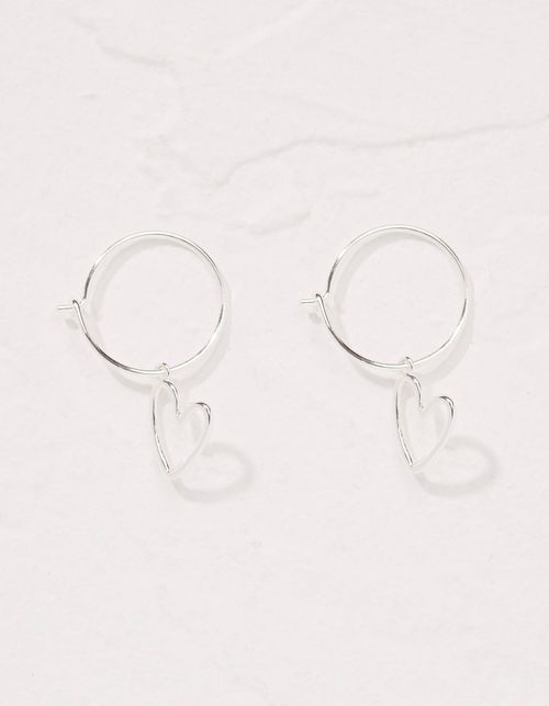 Heart Drop Hoop Earring