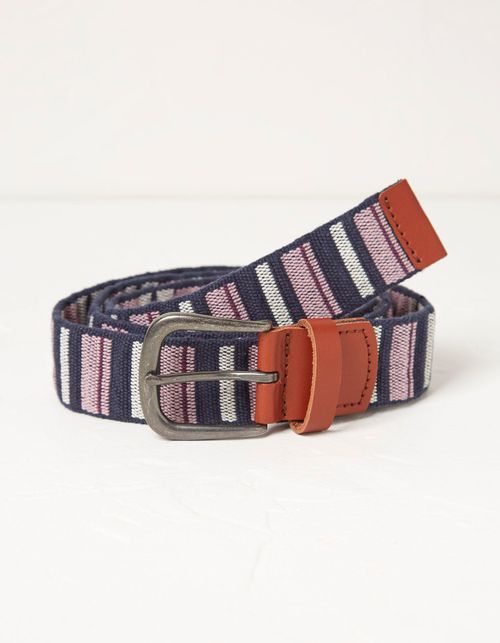 Vertical Striped Webbing Belt