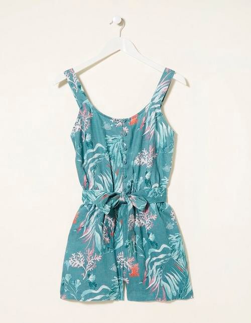 Nadia Botanical Ocean Playsuit