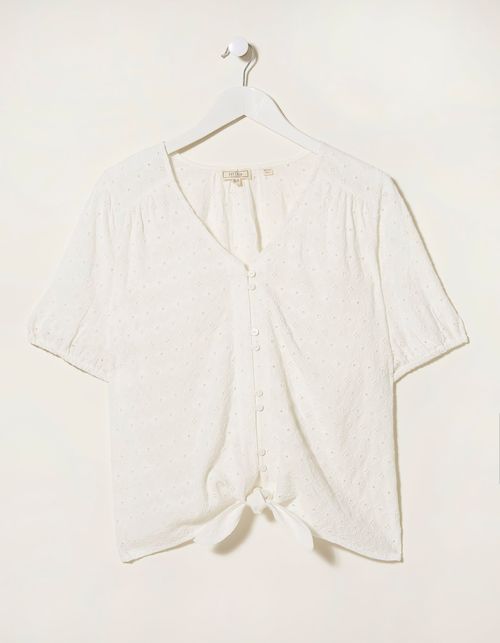 Sarah Broderie Tie Blouse