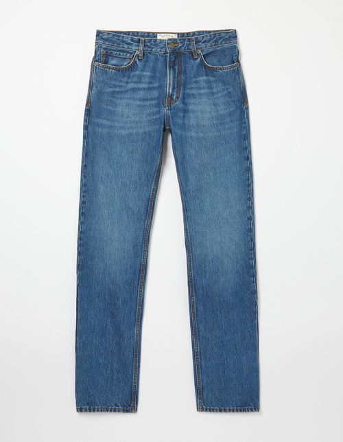 Mens Straight Stone Wash Jeans