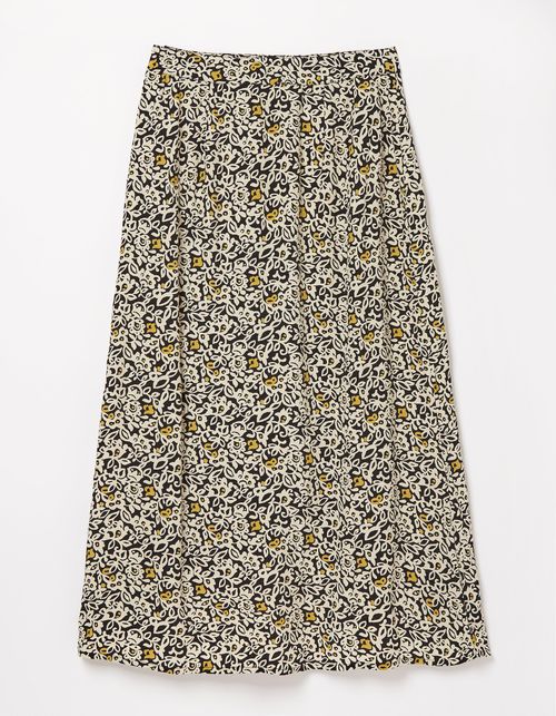 Marley Mono Floral Midi Skirt